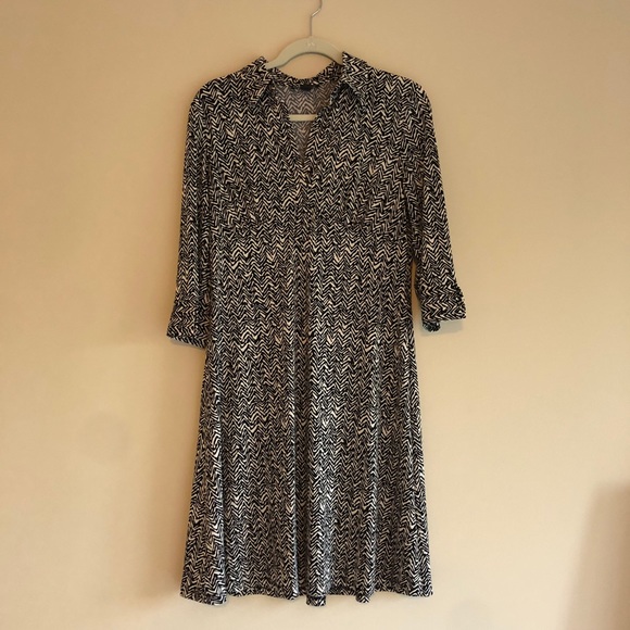 business casual collared funky chevron dress - Picture 1 of 4